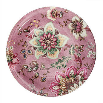 Салатник рожевий порцеляновий круглої форми з квітковим візерунком Fleurs Palais Royal