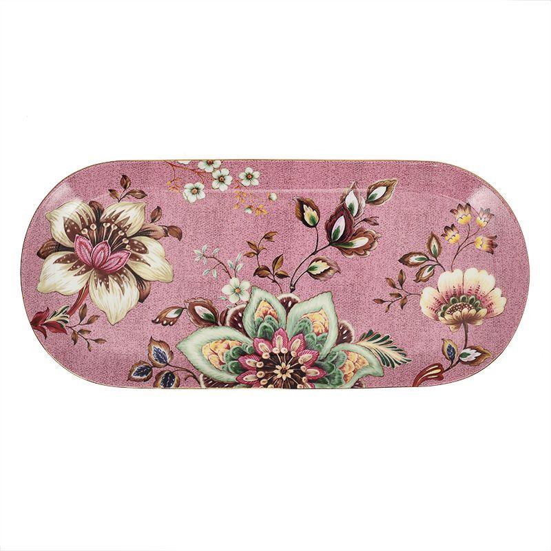 Блюдо порцелянове овальної форми в рожевому кольорі Fleurs Palais Royal, фото 1