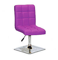 Стілець Augusto 4-CH-Base пурпуровий 1010 шкірозамінників, на квадратній хромованій опорі, з регулюванням висоти, фото 7