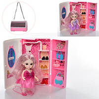 Набор Мебель гарберобная в сумочке, кукла 16,5 см шарнирная, упаковка 21-14-6 см