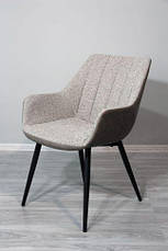 Крісло м'яке оббивка рогожка в сучасному стилі для дому та офісу William DC - 2260 Evrodim, колір коричневий, фото 2