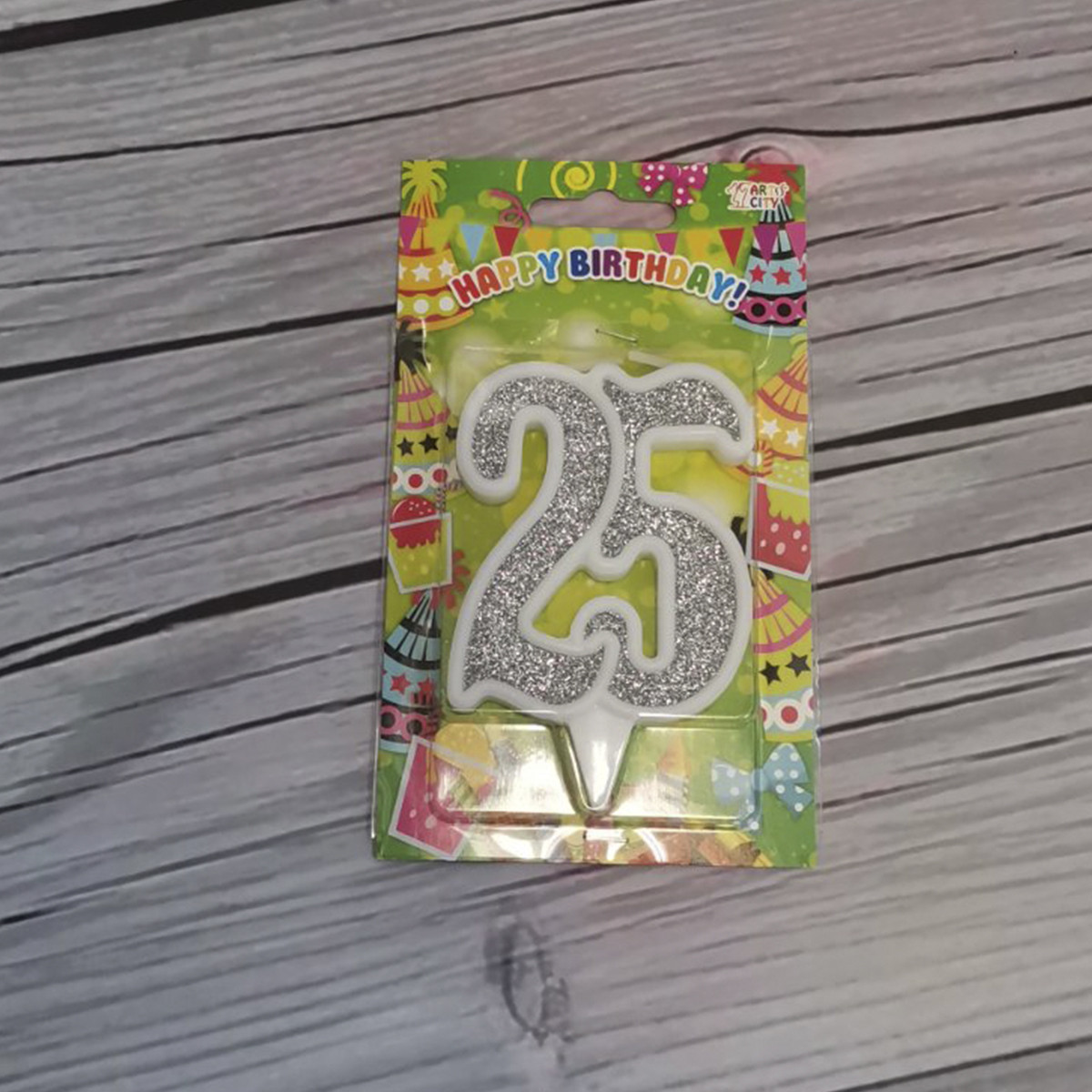 Свічка для торта цифра 25 золото/срібло, фото 1