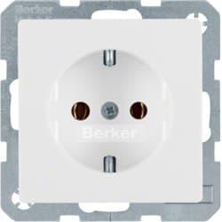 Розетка Berker Q.X з заземленням 16А/250В, біла, дюропласт, IP20