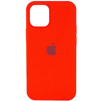 Чехол силиконовый Silicone Case для Apple iPhone 12/12 Pro (6.1) с закрытым низом- (Red) Красный