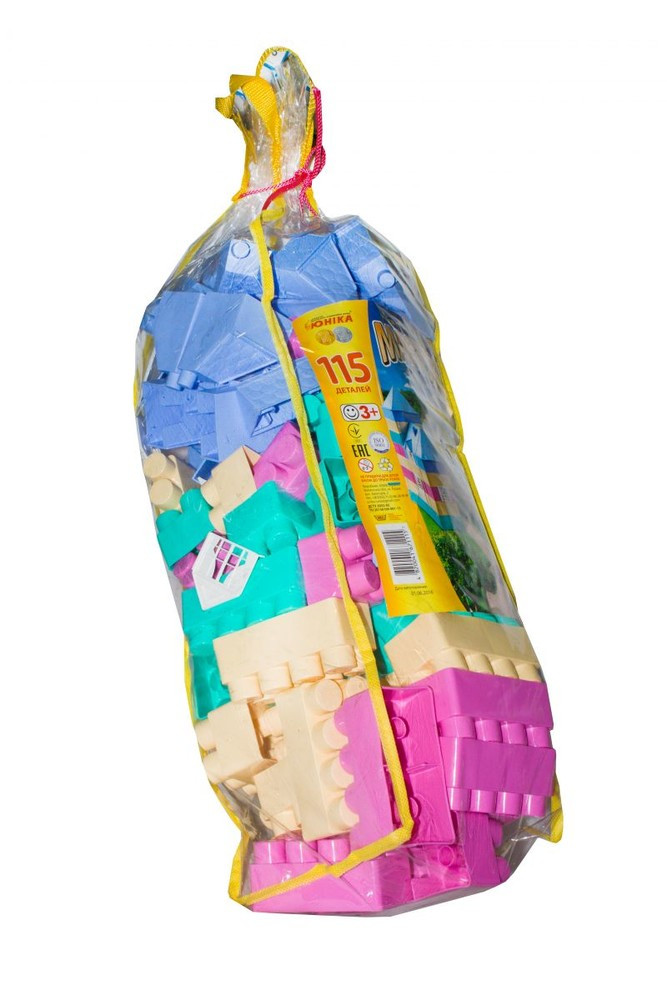 Дитячий пластиковий блоковий конструктор Особняк Юніка, 1115, 115 великих деталей у пакеті для дітей з 2 років дівчинки