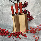 Набір кухонних ножів із дерев'яною підставкою 7 предметів Edenberg EB-11029 Набір ножів із неіржавкої сталі, фото 9