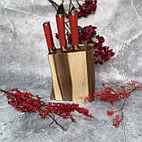 Набір кухонних ножів із дерев'яною підставкою 7 предметів Edenberg EB-11029 Набір ножів із неіржавкої сталі, фото 7