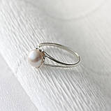 Срібна каблучка з перлиною Королева, фото 2