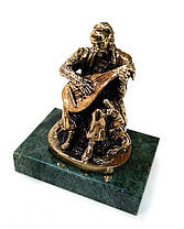 Статуетка Козак Мамай з бандурою з бронзи на подарунок, фото 3