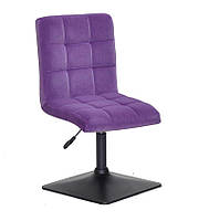Стілець Augusto 4-BK-Base пурпуровий 1013 велюр, на квадратній чорній опорі, з регулюванням висоти, фото 6