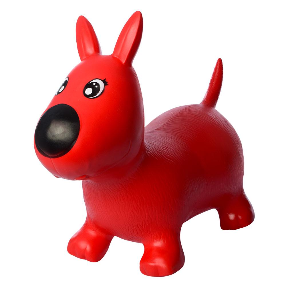 Стрибун-собачка червоний, дитячий стрибун, надувний стрибун у вигляді тварини, стрибун для дітей, іграшка