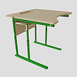 Стіл Аудит НУШ з майданчиком регульований за висотою та кутом нахилу стільниці Ø22 в Ø27 одномісний, фото 2