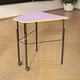 Стіл Трапеція регульований по висоті одномісний кольоровий, фото 3