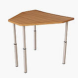 Стіл Трикутник регульований по висоті 20×20 до 25×25 одномісний+роли, фото 2