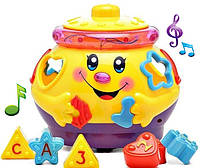 Музыкальный сортер Limo Toy "Волшебный горшок", интерактивная игрушка, музыкальная игрушка, Желтый (0915)