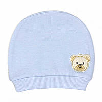 Шапочка для грудничка голубая, детская шапочка, шапка для малыша, шапки для детей, шапочка для младенца (1035)