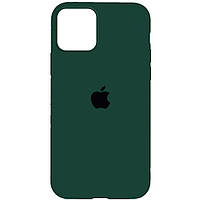 Чехол силиконовый Silicone Case для Apple iPhone 12/12 Pro (6.1) с закрытым низом- (Forest Green) Зеленый