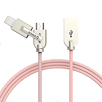 Кабель ORICO USB A 2.0 to Micro-USB to Lightning 2.4А MLS-10-PK 1m pink