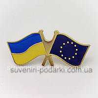 Значок в виде Флагов Украина-Евросоюз
