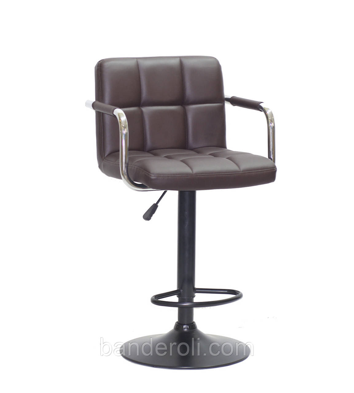 Барне крісло Arno Arm BAR BK-Base коричневий екокожа з підніжкою і підлокітниками, з регулюванням висоти, фото 1