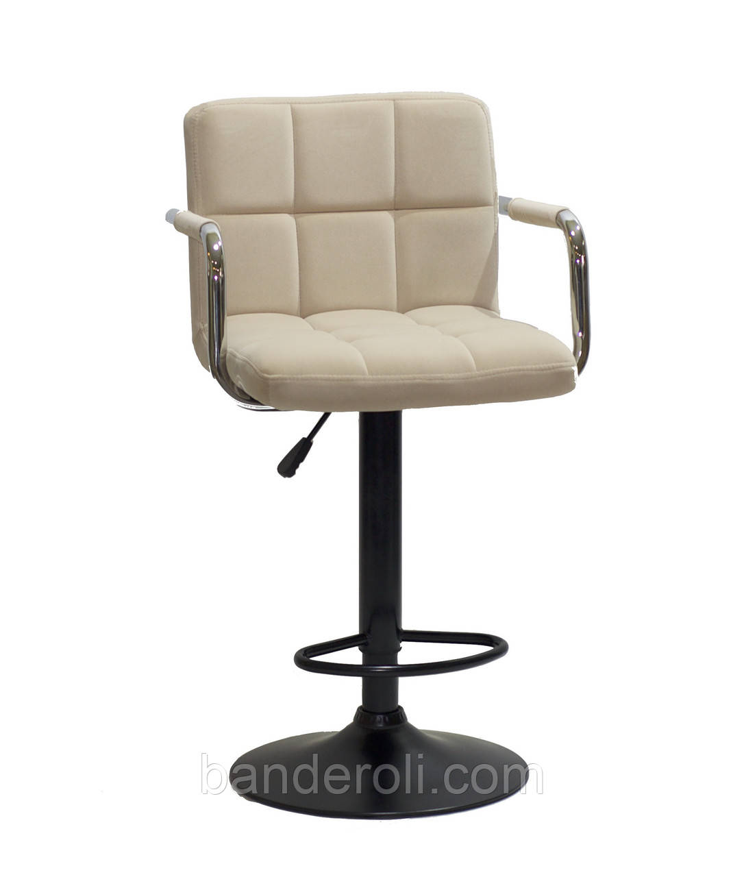 Барне крісло Arno Arm BAR BK-Base бежевий оксамит В-1003 з підніжкою і підлокітниками, з регулюванням висоти, фото 1