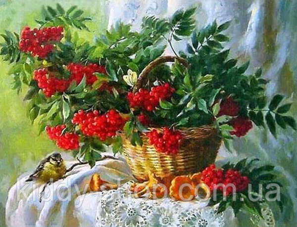 Діамантова мозаїка. Картина на підрамнику "Осінній натюрморт", розмір 40х30 см, фото 1