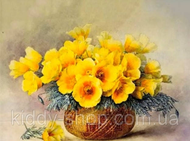 Діамантова мозаїка. Картина на підрамнику "Літній букет", розмір 40х30 см, фото 1