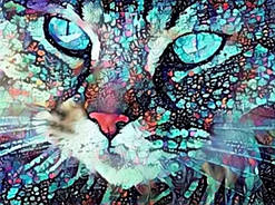 Діамантова мозаїка. Картина на підрамнику "Подивись не мене", розмір 40х30 см