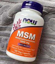 Для суглобів і зв'язок NOW MSM 1000mg 120 капс, фото 3