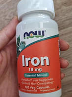 Железо NOW Foods Iron 18 mg 120 капс