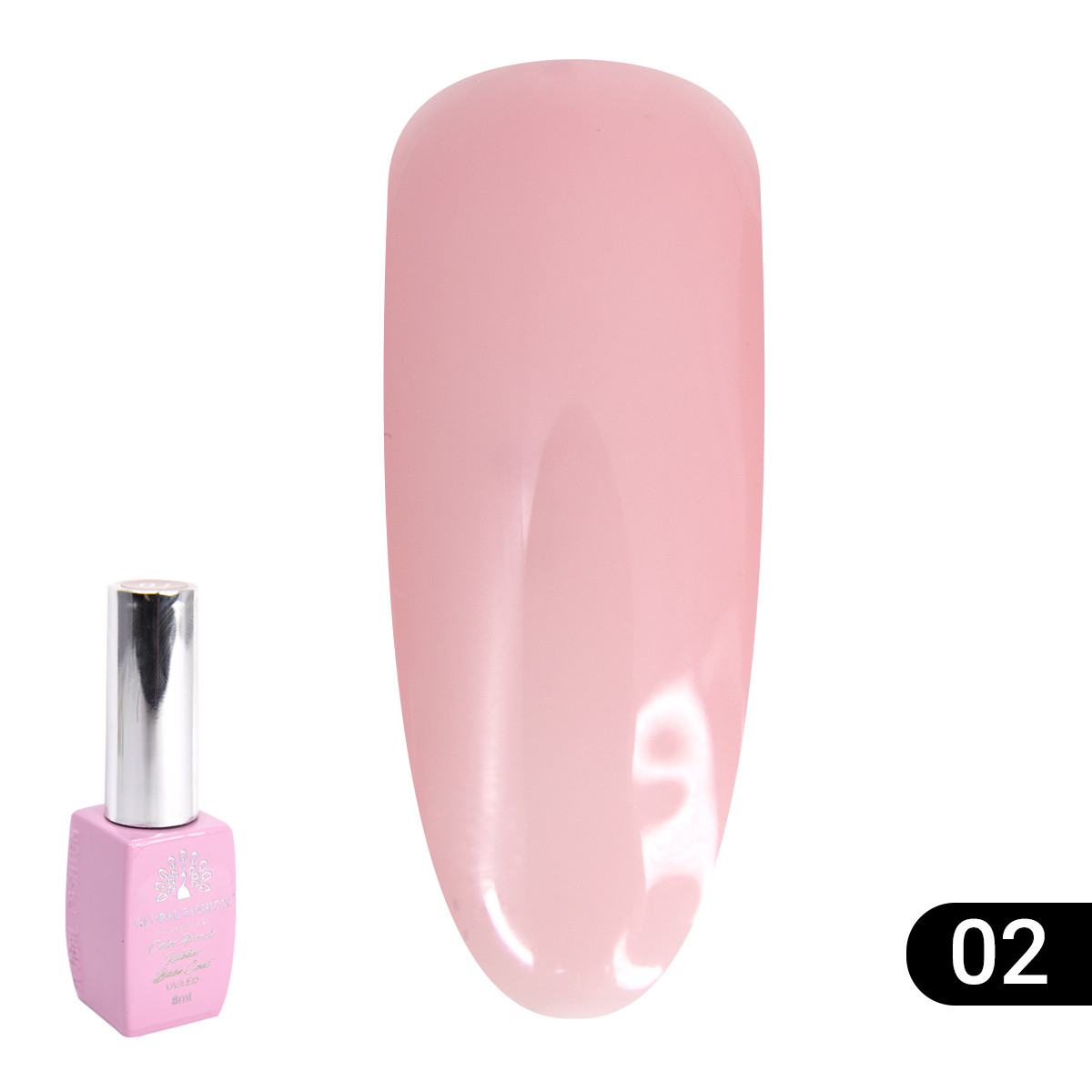 Кольорова френч база для гелю лаку GLOBAL FASHION, Color French Base 8ml No2