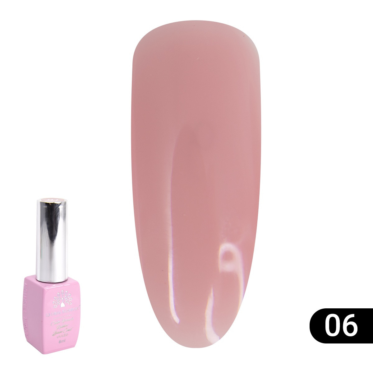 Кольорова френч база для гелю лаку GLOBAL FASHION, Color French Base 8ml No6