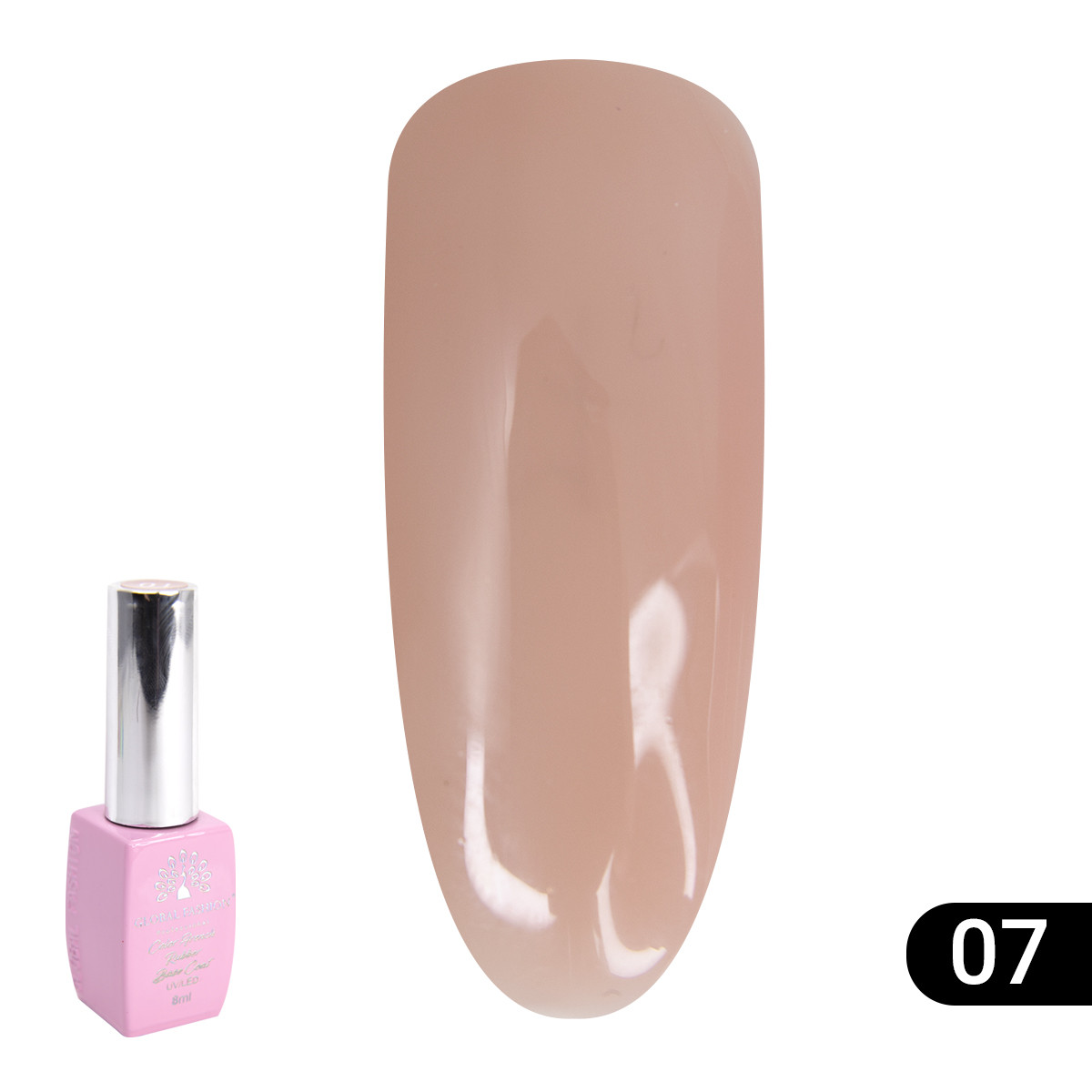 Кольорова френч база для гелю лаку GLOBAL FASHION, Color French Base 8ml No7