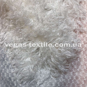 Тканина з імітацією штучного страусячого пір'я Білий