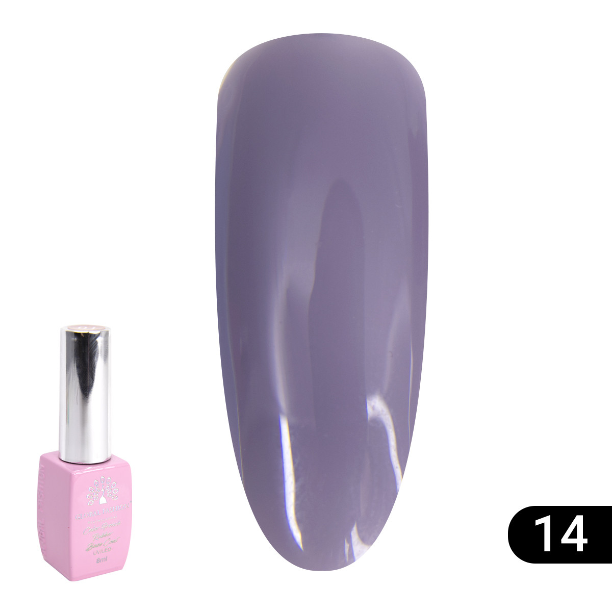 Кольорова френч база для гелю лаку GLOBAL FASHION, Color French Base 8ml No14