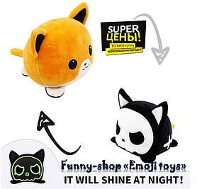 М'яка двостороння іграшка Світиться кішечка відмінний подарунок на Хеллоуїн