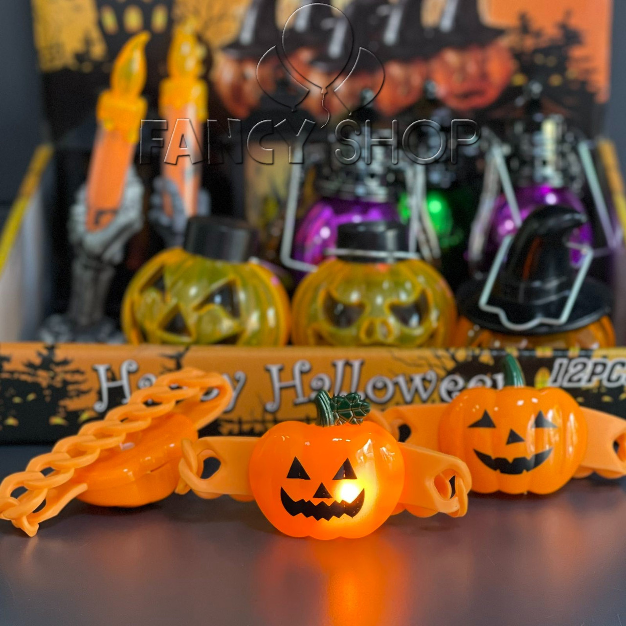 Браслет світяшка "Гарбуз" на Хелловін, Браслет светящийся на Хэллоуин, фото 1