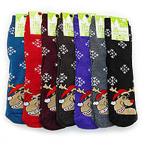 Жіночі махрові шкарпетки Топ-Тап - 21.00 грн./пара (олень в шапці)