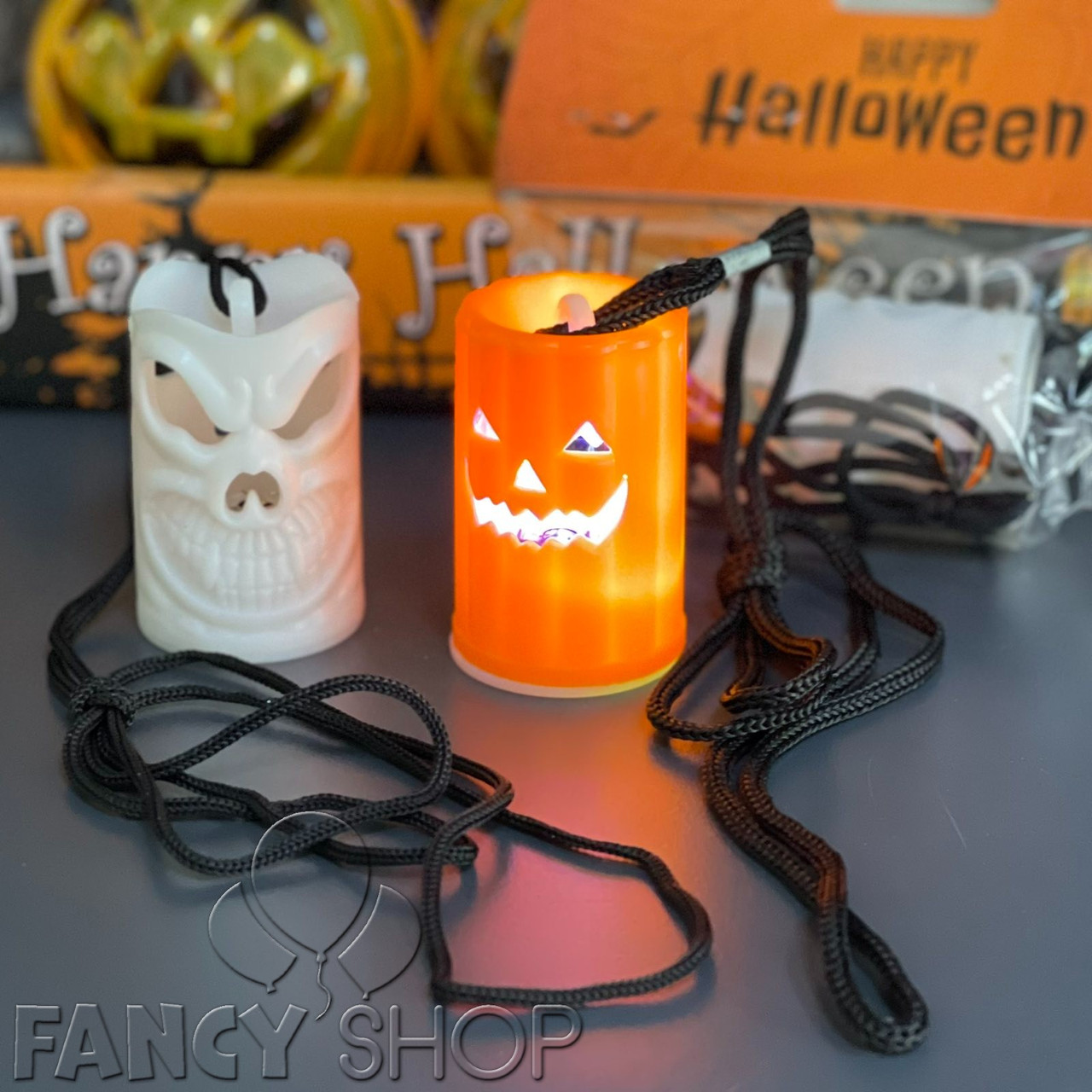 Кулон-світяшка "Гарбуз" на Хелловін, мікс, Кулон светящийся на Хэллоуин, фото 1