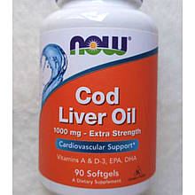 Масло печінки тріски NOW Foods Cod Liver Oil 90 гельових капсул