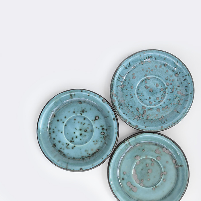 Упаковка 24 шт. Блюдо бирюзовое 14 см, Тиффаны бирюза (Manna Ceramics) 4023-17 - фото 3 - id-p1492511004