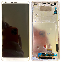 Дисплей модуль тачскрин LG H870 G6/H871/H872/H873 белый Mystic White оригинал переклеенное стекло