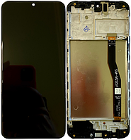 Дисплей модуль тачскрин Samsung M205 Galaxy M20 черный оригинал в рамке