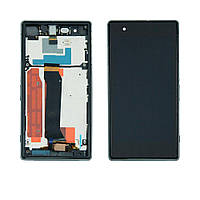 Дисплей модуль тачскрин Sony C6916 Xperia Z1s L39t черный в рамке