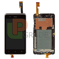 Тачскрин сенсор модуль тачскрин HTC Desire 400 Dual Sim/T528w One SU черный в рамке серебристого цвета