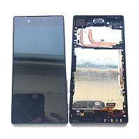 Дисплей модуль тачскрин Sony E6603 Xperia Z5/E6653 черный в рамке оригинал