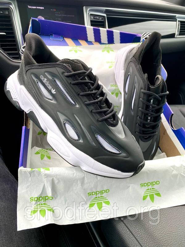 Чоловічі кросівки Adidas Ozweego New Black White, фото 1
