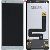 Дисплей модуль тачскрин Sony H8216 Xperia XZ2/H8266/H8276/H8296 серебристый Liquid Silver оригинал