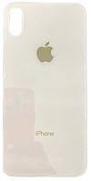 Задняя крышка iPhone XS белая Silver с маленькими отверстиями под окна камер оригинал