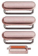 Комплект боковых кнопок iPhone 6S Plus розовый Rose Gold полный комплект 4